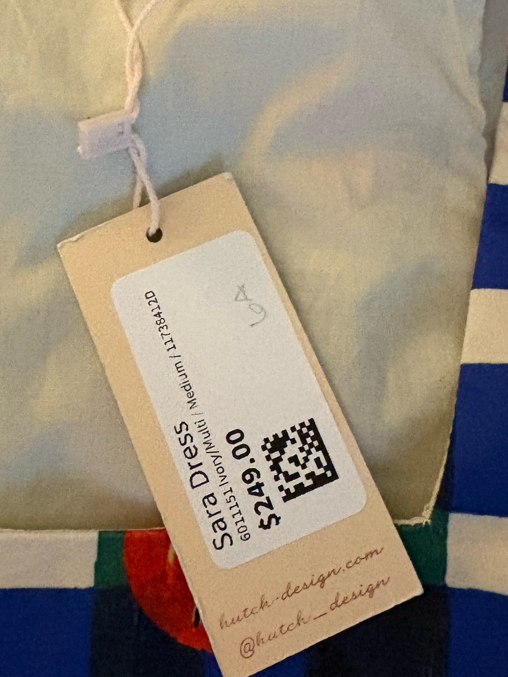 NWT Hutch Sara Mini Dress tomato plaid check size medium - Picture 7 of 7